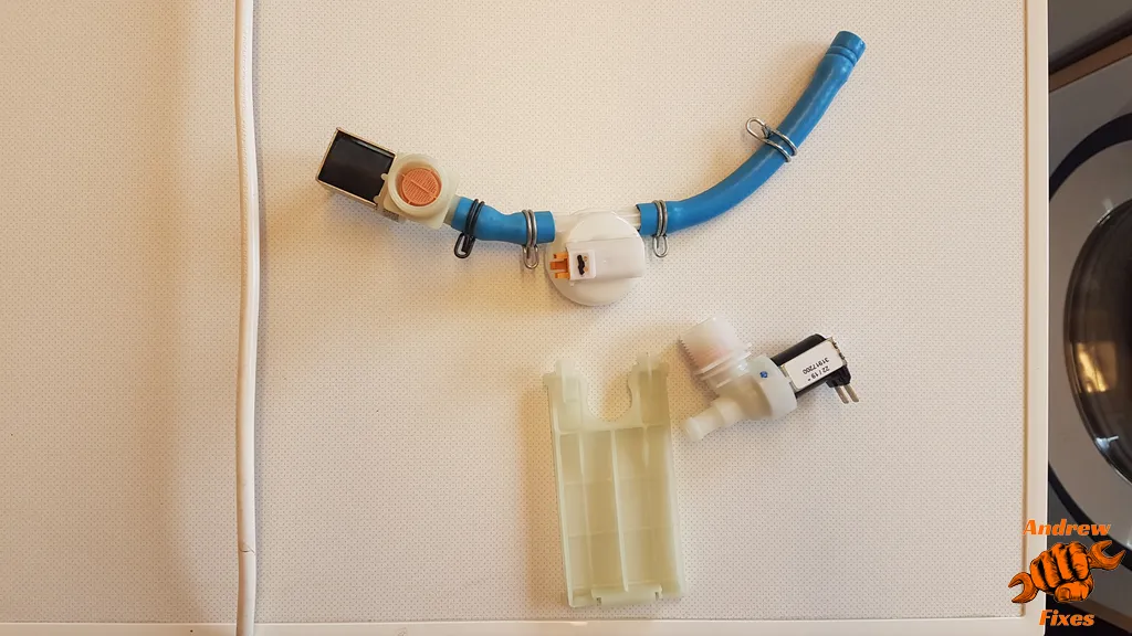 Picture of Bosch dishwasher flow meter and water inlet valve